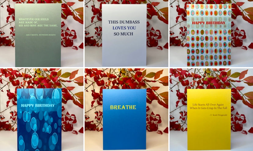 Assorted greeting cards happy birthday literary quotes inspirational love